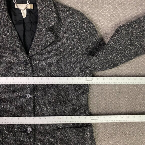 J. CREW Tweed Coat Overcoat Womens Medium Gray Wool Blend Thinsulate Insulated - Picture 9 of 15